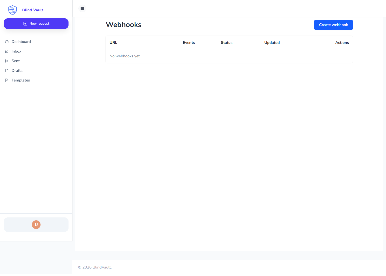 Webhooks settings